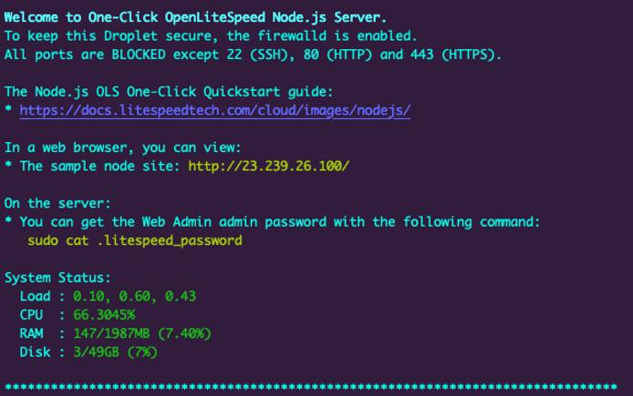 OpenLiteSpeed Nose.js setup information OpenLiteSpeed Nose.js setup information