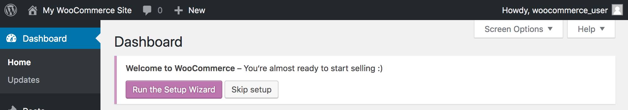 WooCommerce setup wizard banner WooCommerce Setup Wizard Banner
