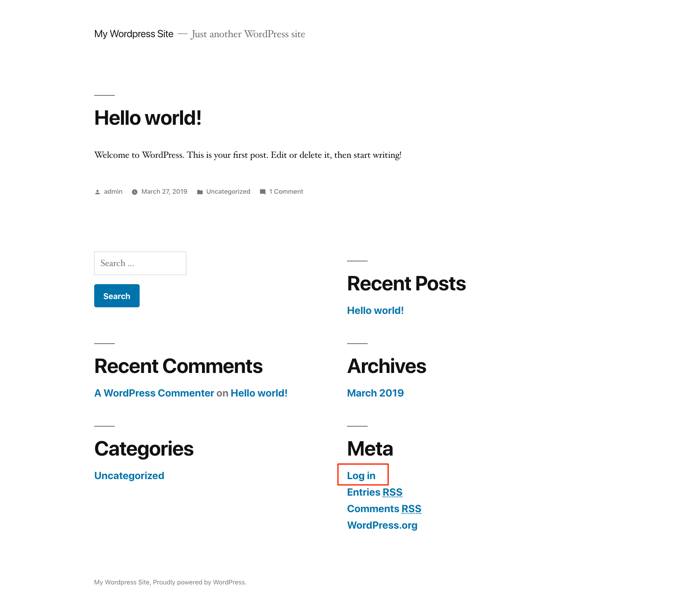Log in to your WordPress site. Log in to your WordPress site.